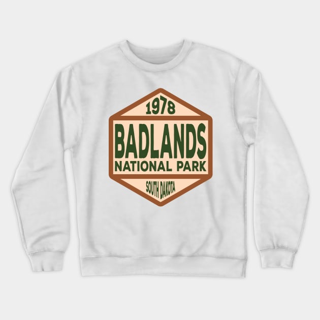 Badlands National Park badge Crewneck Sweatshirt by SlapTheWorld